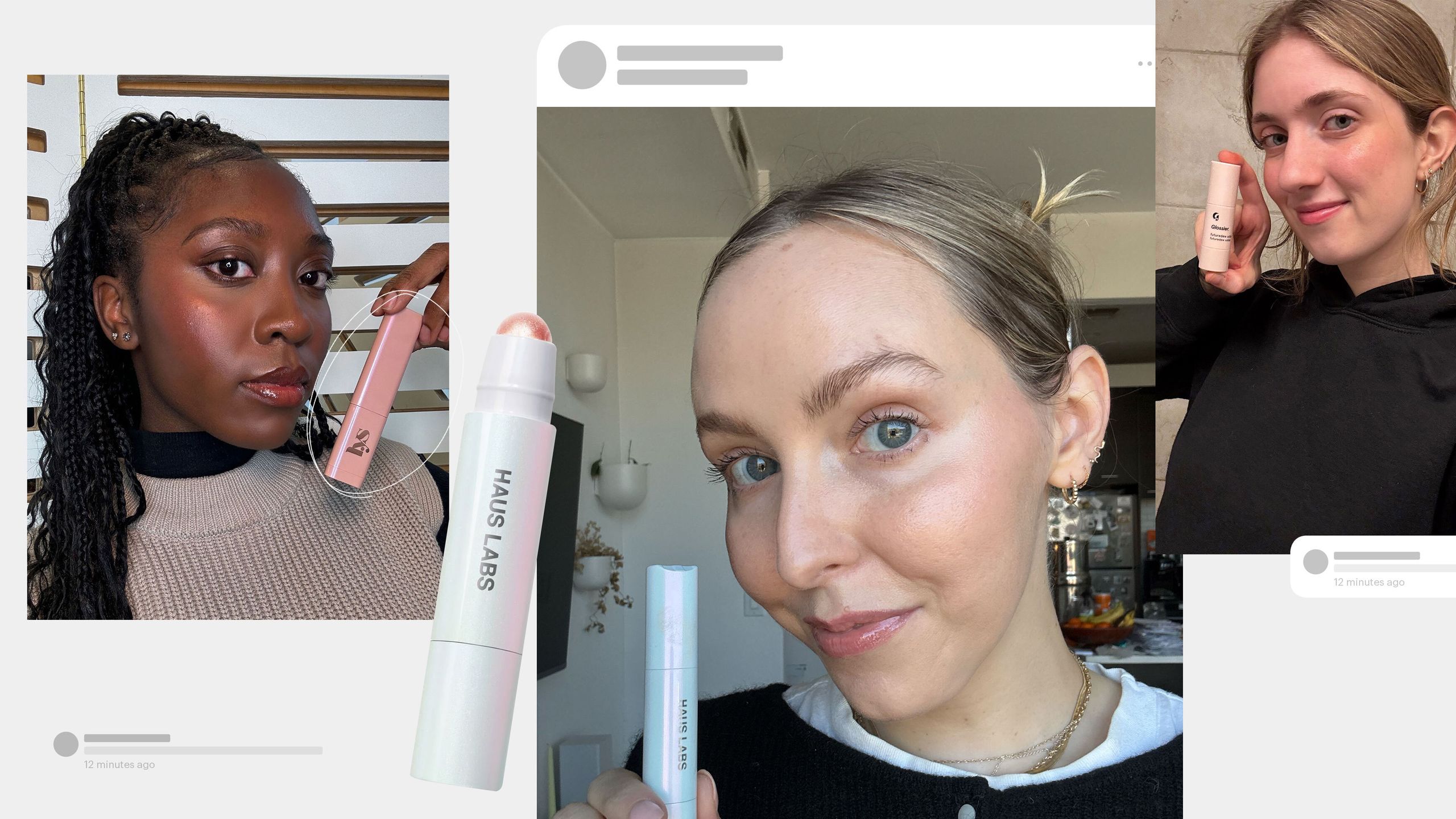 A collage of Allur editors holding their favorite highlighting sticks