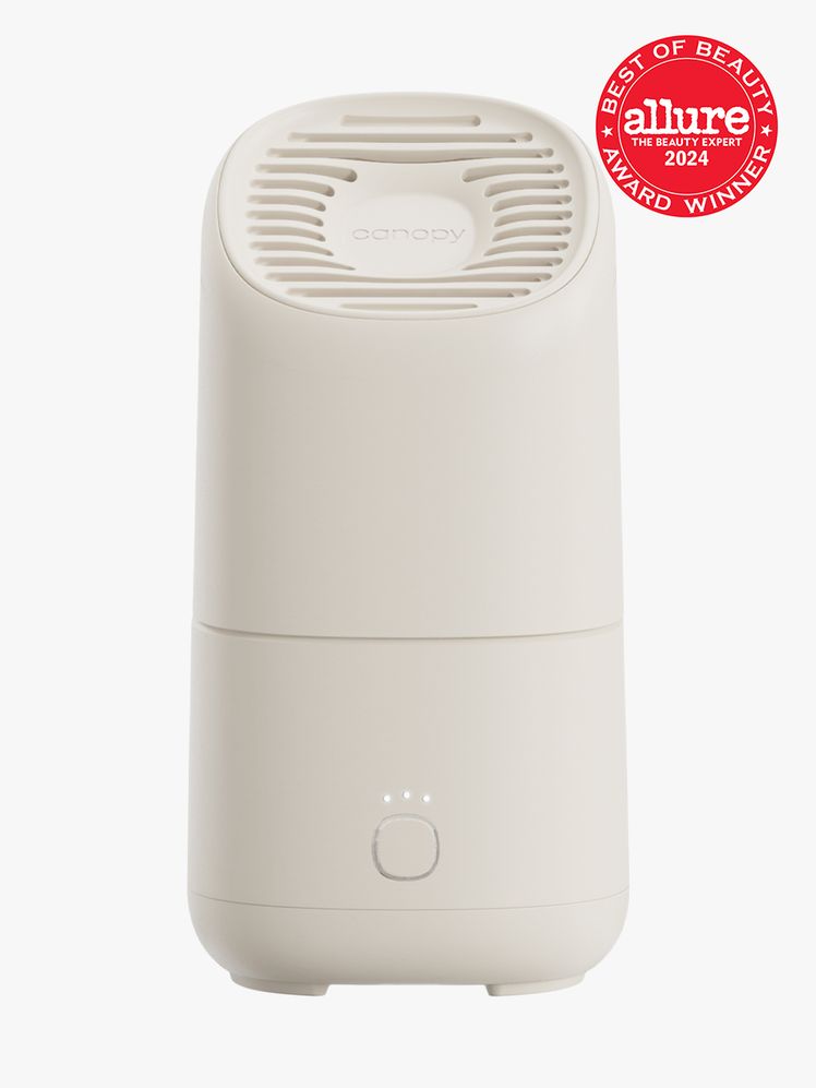 humidifier in neutral color way on light gray background with red and white 2024 allure best of beauty seal