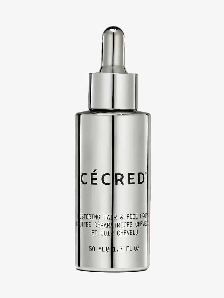 Cécred Restoring Hair  Edge Drops silver dropper bottle on light gray background