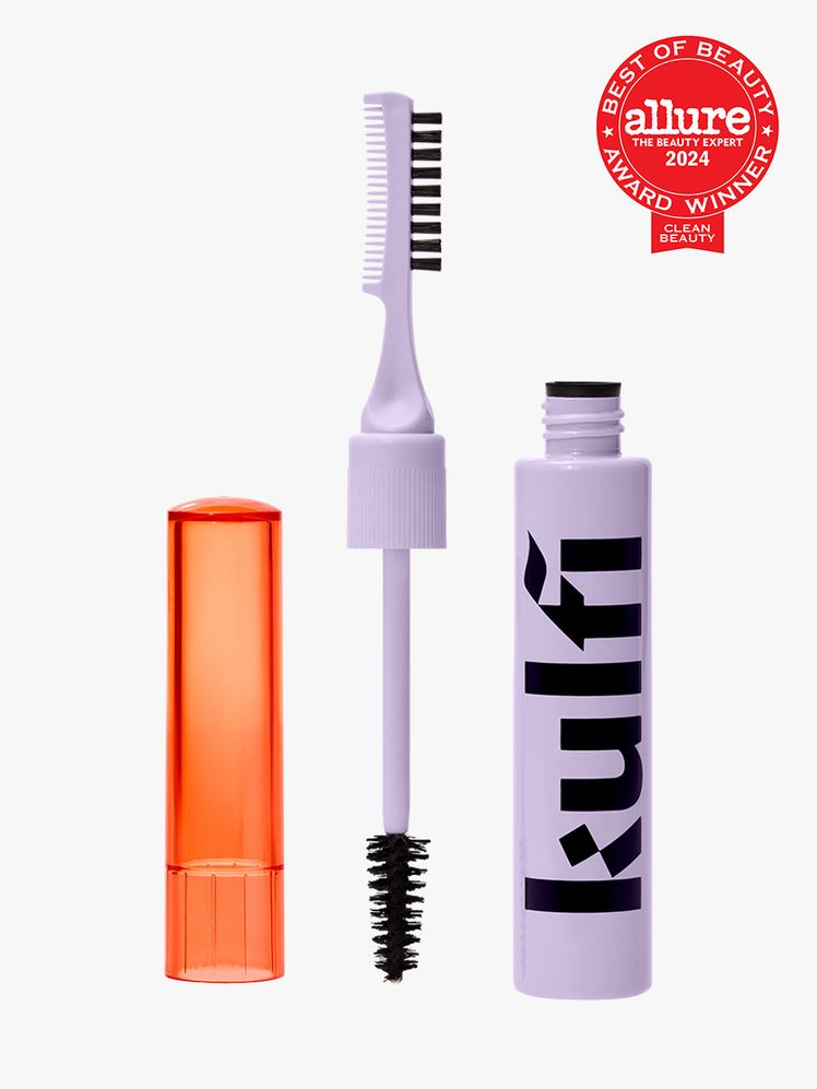 free the brow set in soft pink black and orange color way on light gray background with red and white 2024 allure best...