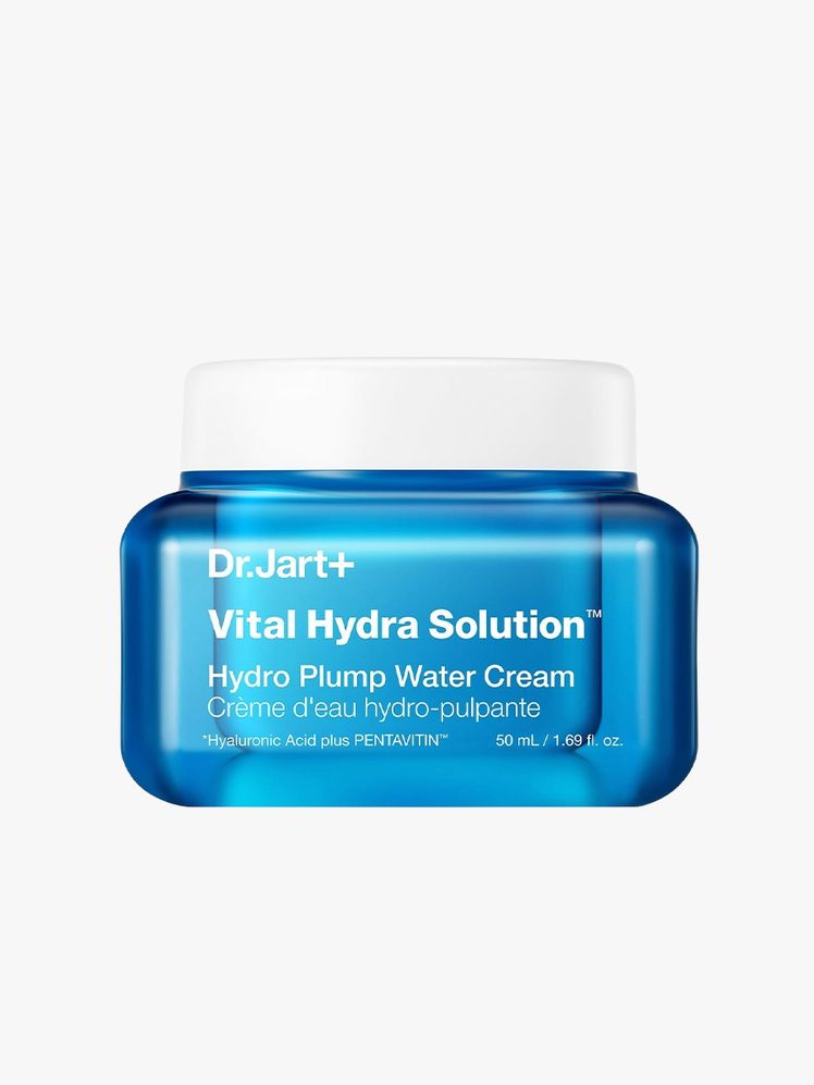 Dr. Jart Plus Vital Hydra Solution in blue jar on gray background