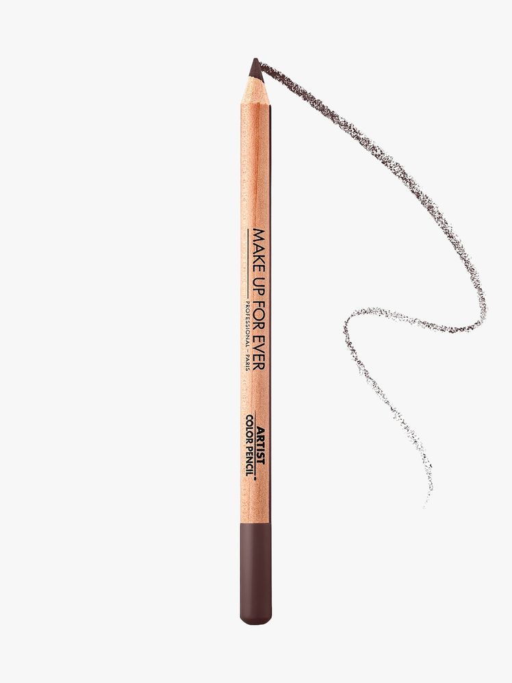 Make Up For Ever Artist Color Pencil Longwear Lip Liner 612 wood lip liner pencil with squiggle swatch on light gray...