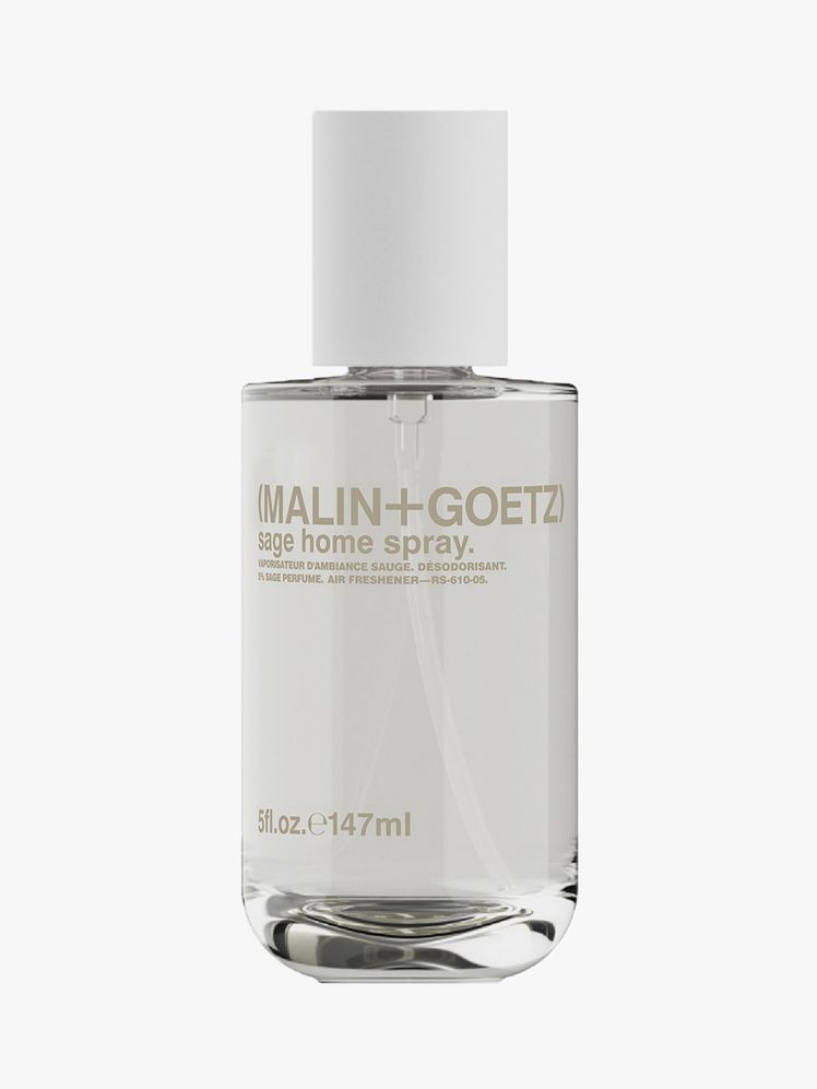 bottle of malin  goetz sage home spray on a light gray background