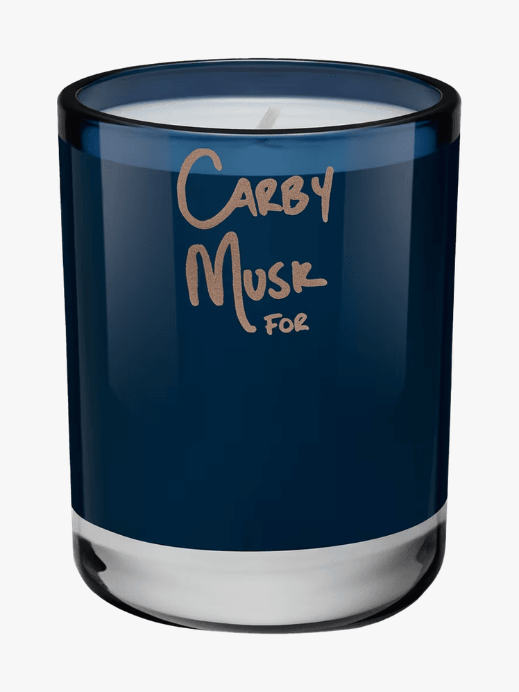 Better World Fragrance Carby Musk Candle in branded tub component on a light gray background
