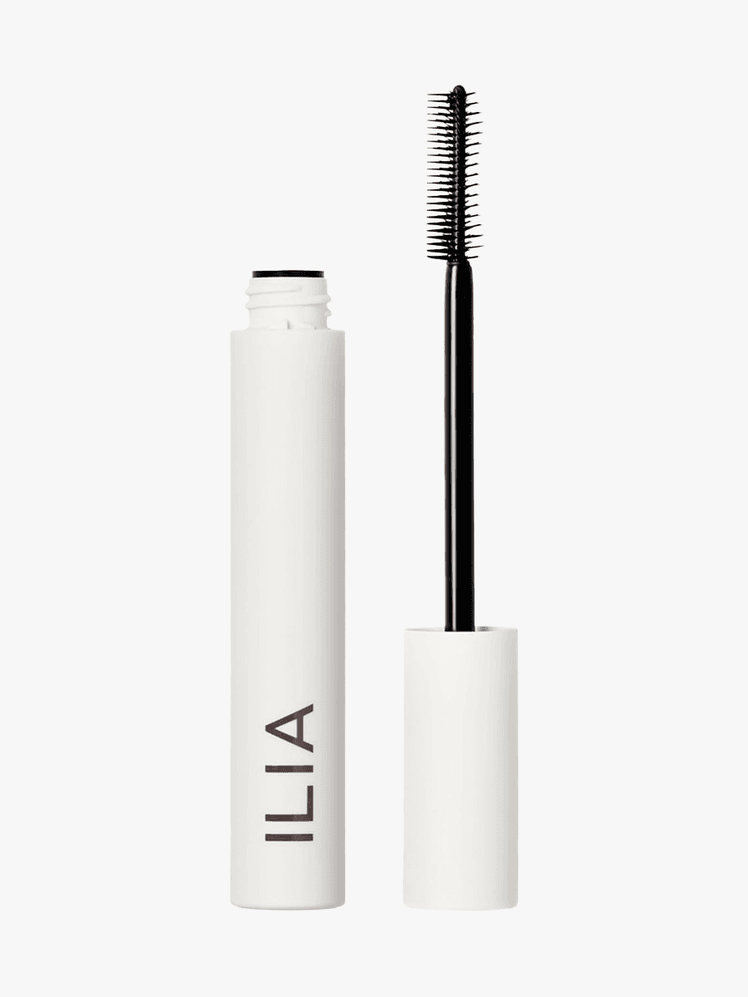 Ilia Limitless Lash Lengthening Clean Mascara in branded component on a light gray background