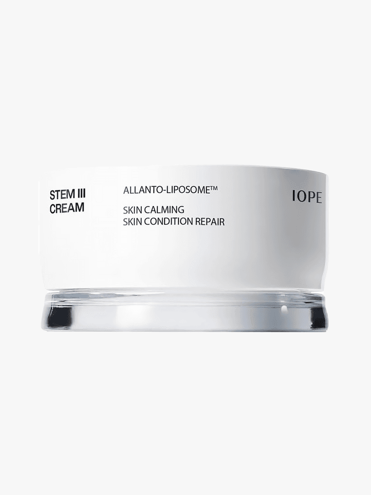 Iope Stem III Cream in branded white jar packaging on light gray background