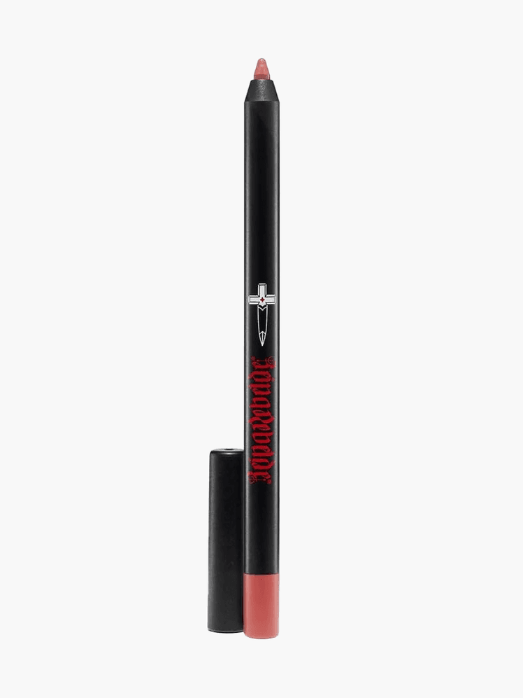 Lip Liner in Cosita in branded black and coral pencil applicator on light gray background