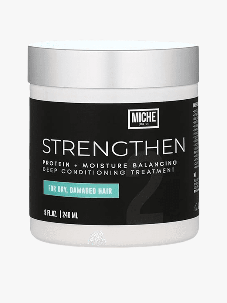 miche strengthen deep conditioning treatment on a grey background