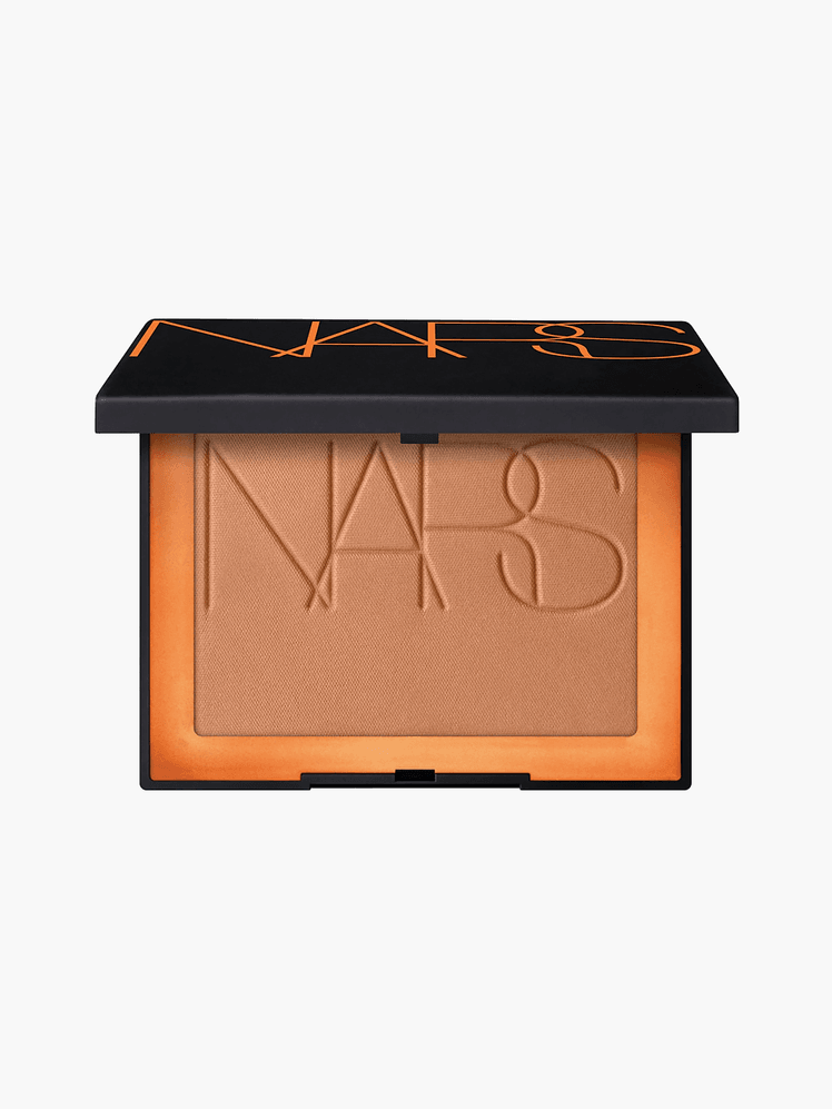 Nars Laguna TalcFree Bronzer Powder in branded black and orange compact on light gray background