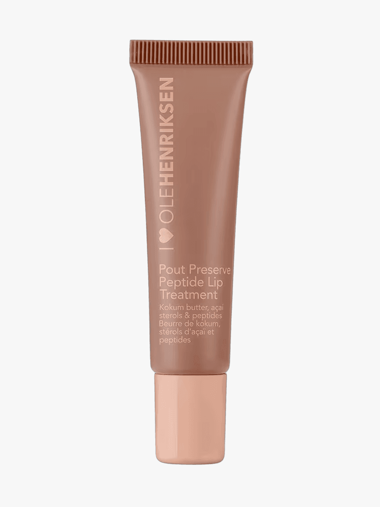 Ole Henriksen Pout Preserve Peptide Lip Treatment in branded component on a light gray background