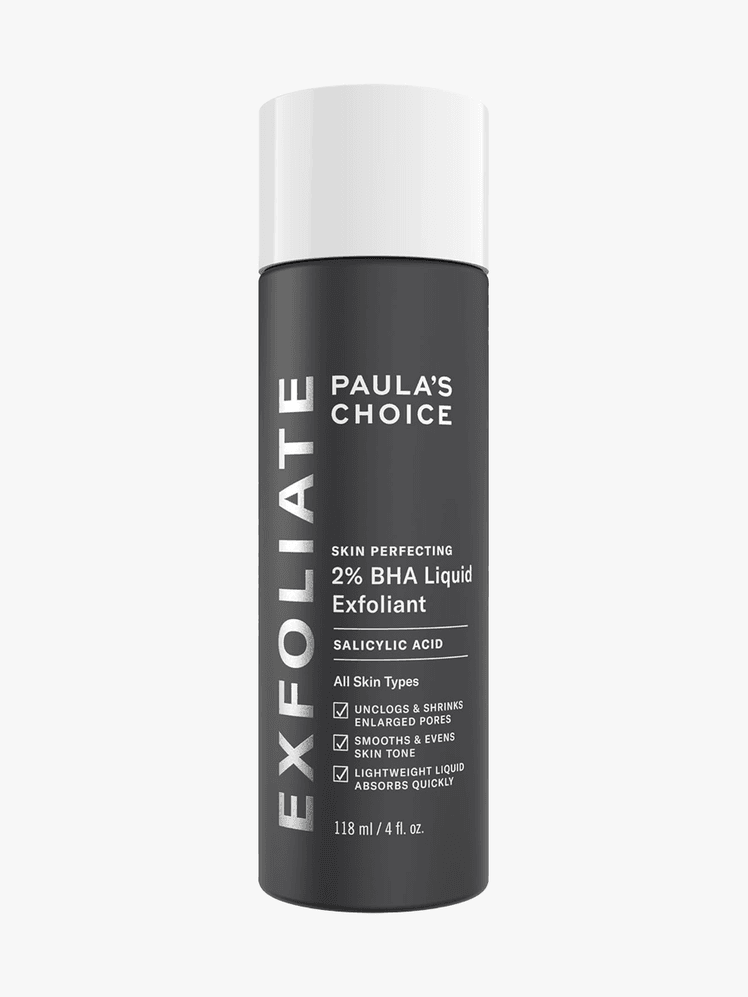 Paula's Choice Skin Perfecting 2 BHA Liquid Exfoliant for Clear Skin in branded component on a light gray background
