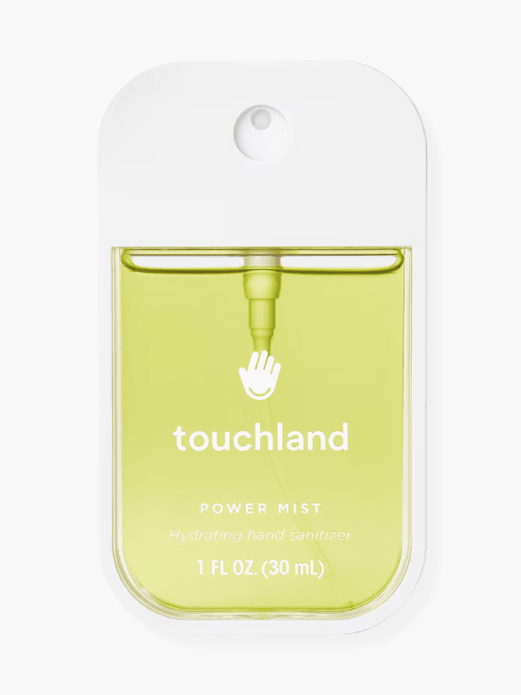 Touchland Power Mist in Lemon Lime Spritz in branded clear bottle with white cap on light gray background