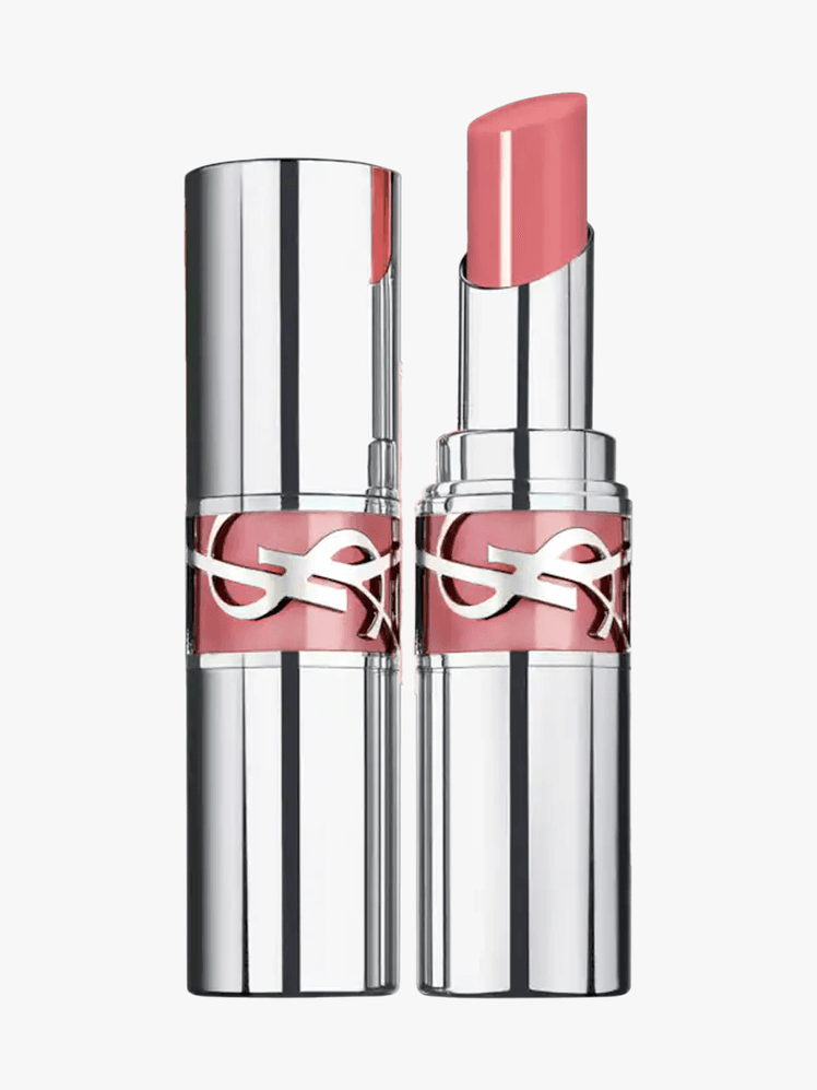 Yves Saint Laurent YSL Loveshine Lip Oil Stick in branded twist up component in silver on a light gray background